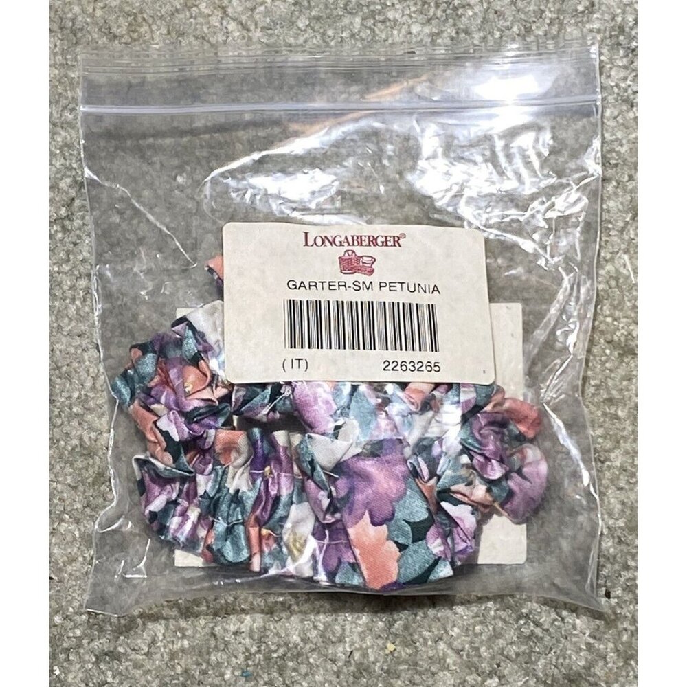 New Longaberger Petunia Small Ruffle Garter Fabric Accessory